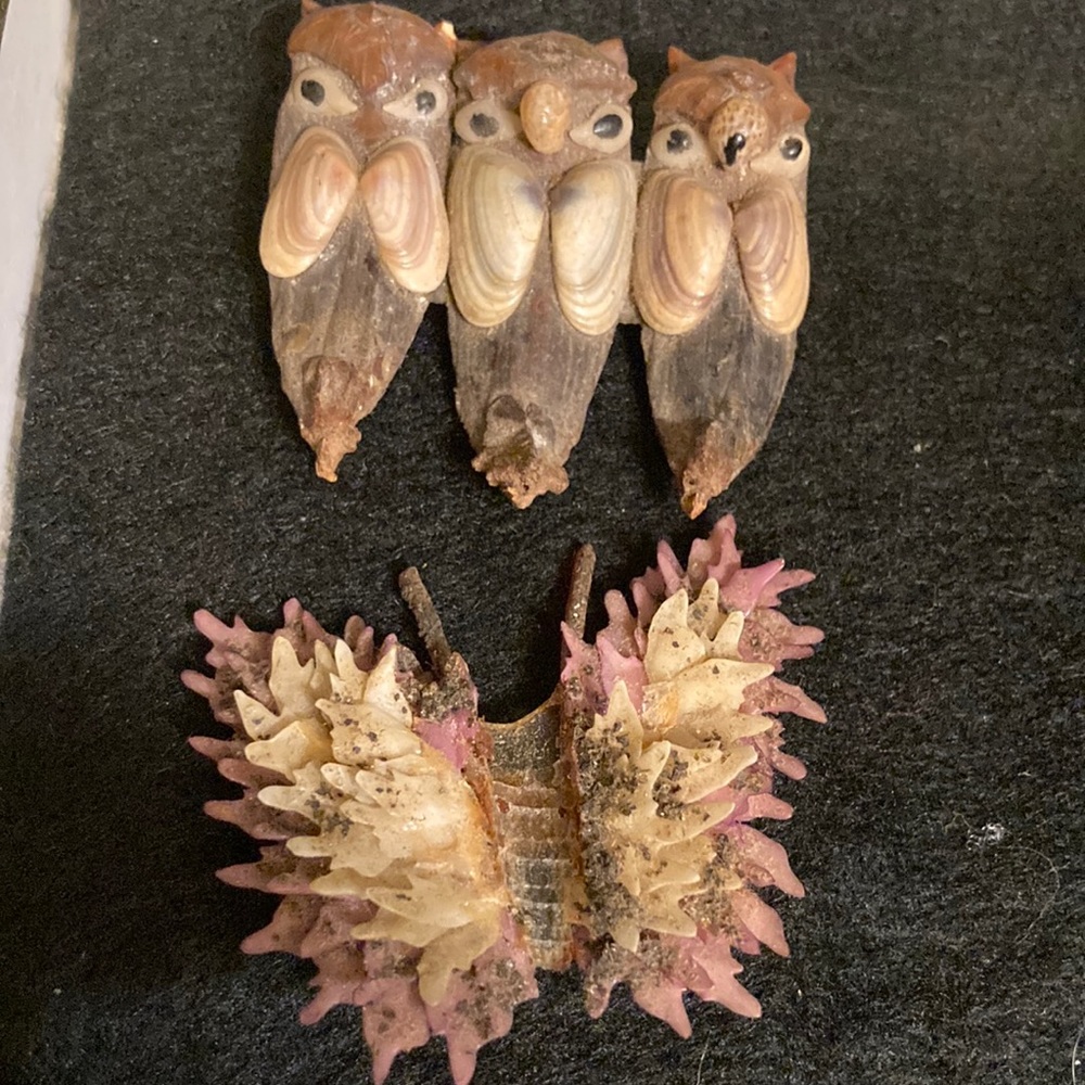 Vintage hand made brooches